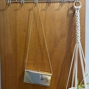 Vintage silver and gold metal clutch